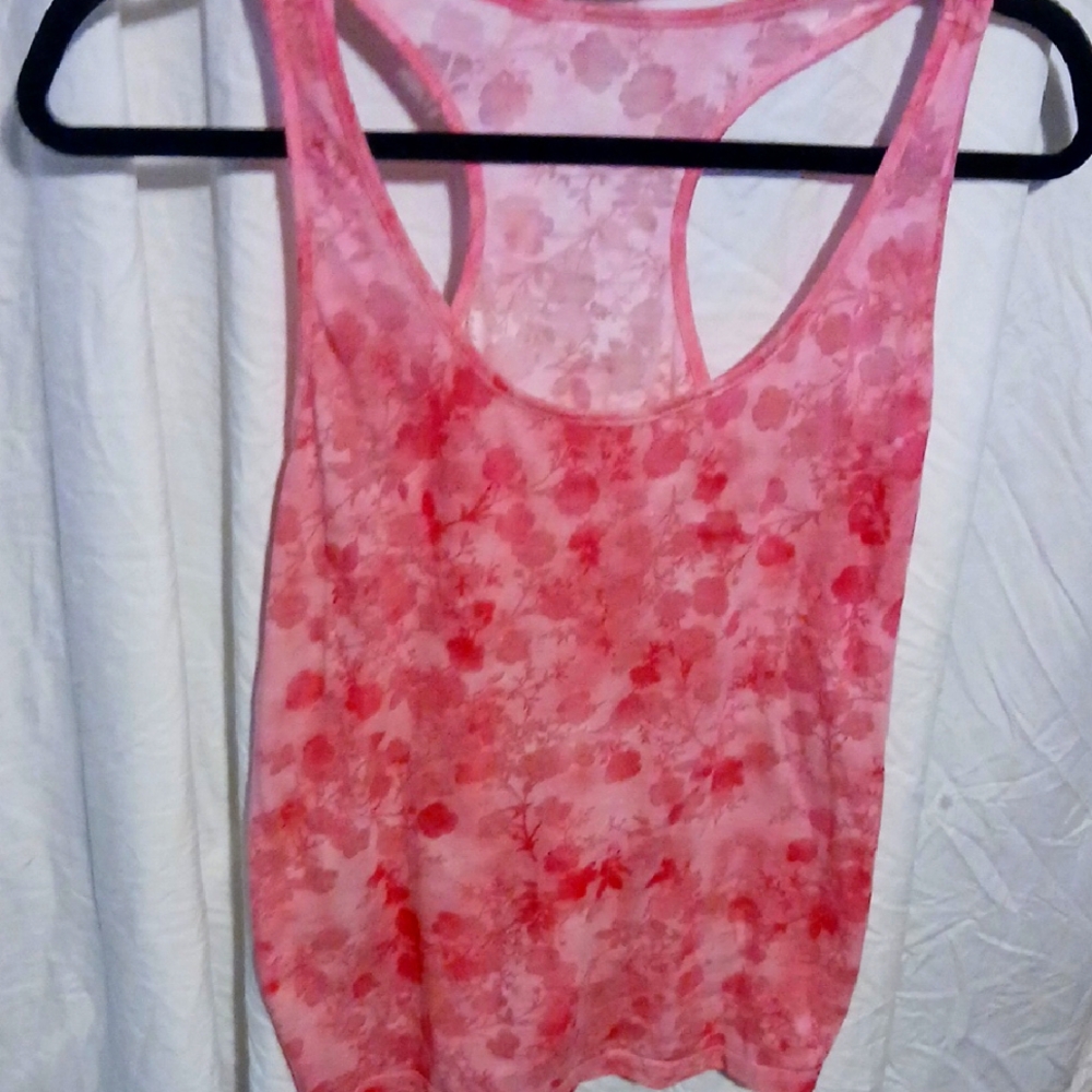 Floral Sheer Pink Tank Top